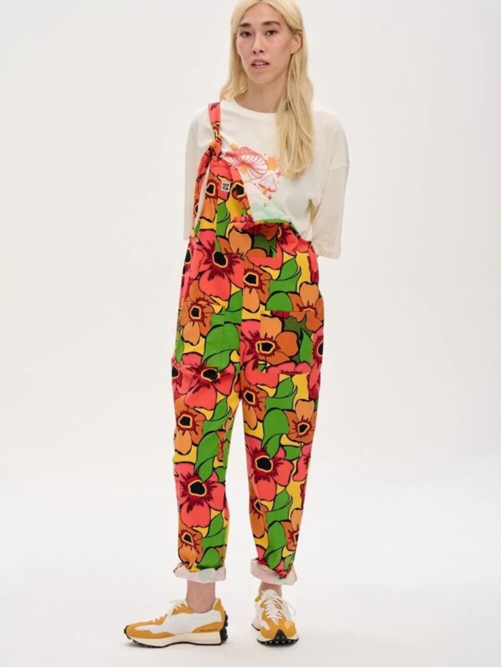 Lucy & Yak Wild Expression Flower Power Organic Cotton Floral Dungarees 8L